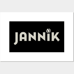 Sleek Jannik Tennis Ball Logo Design Posters and Art